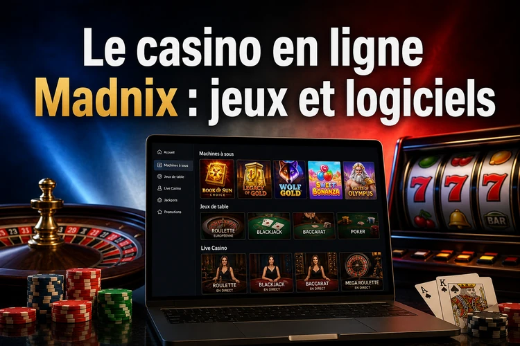 Le casino en ligne Madnix : jeux et logiciels